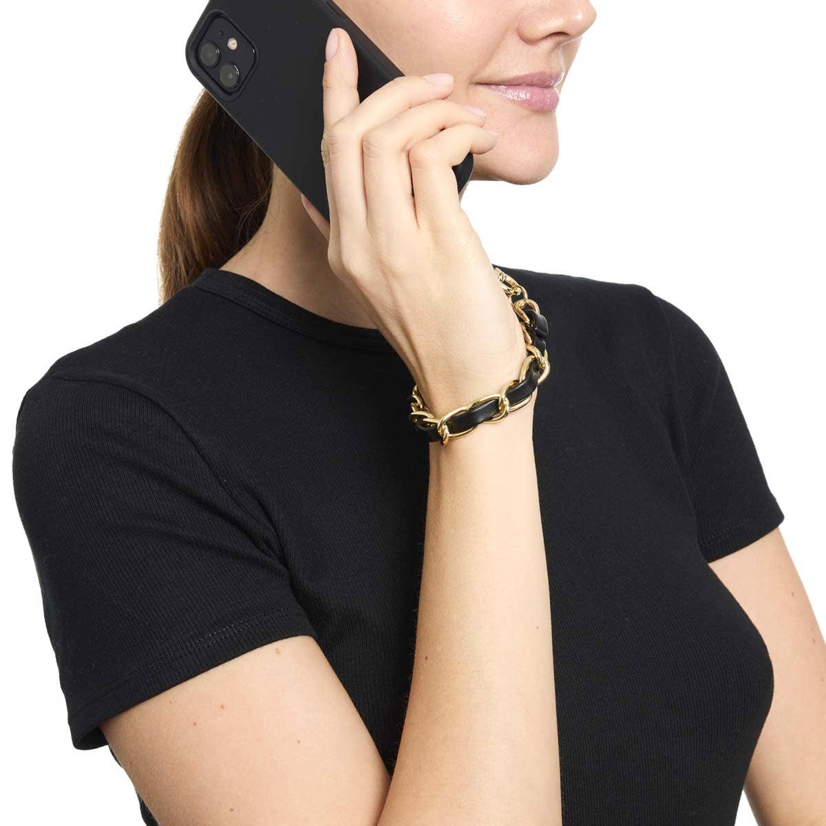 Dragonne Téléphone En Simili - Noir