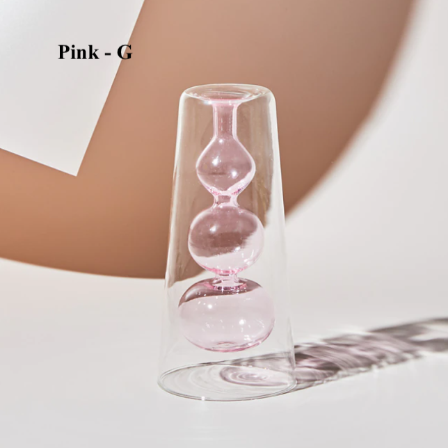 Vase en verre coloré hydroponique nordique