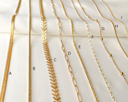 Colliers délicats en or - Chaînes plaquées PVD en or 18 carats