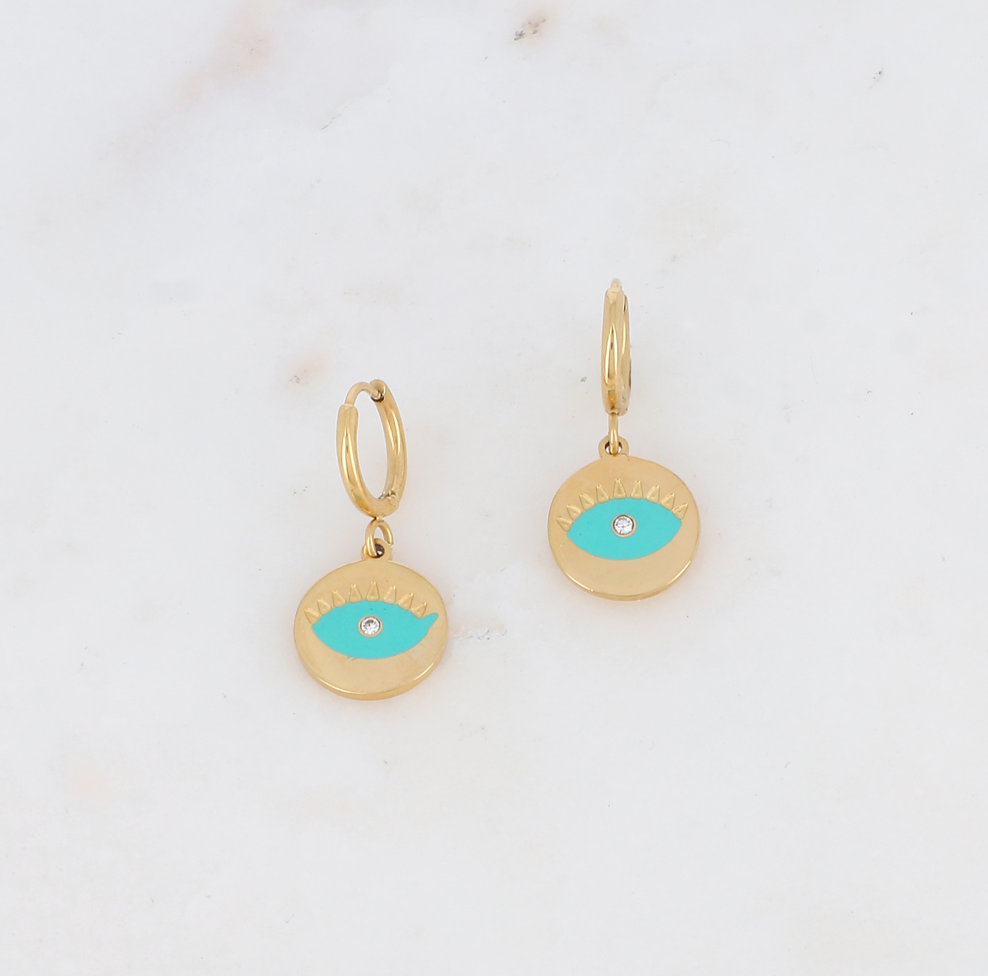 Créoles turquoise - IKTA PARIS