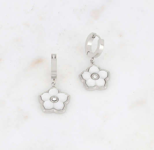 Créoles fleur nacre - IKITA PARIS