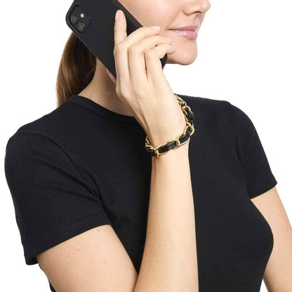 Dragonne Téléphone En Simili - Noir