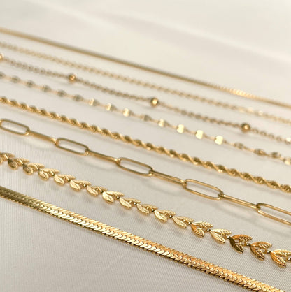 Colliers délicats en or - Chaînes plaquées PVD en or 18 carats