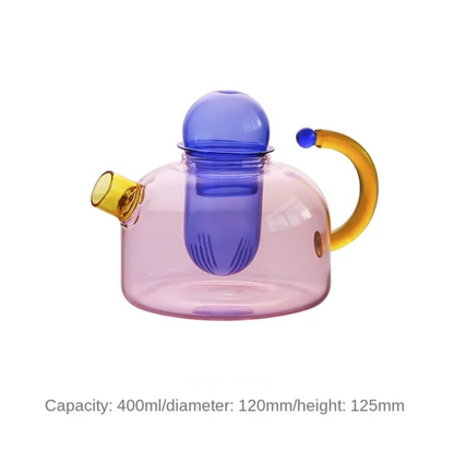 Théière et tasses en verre design