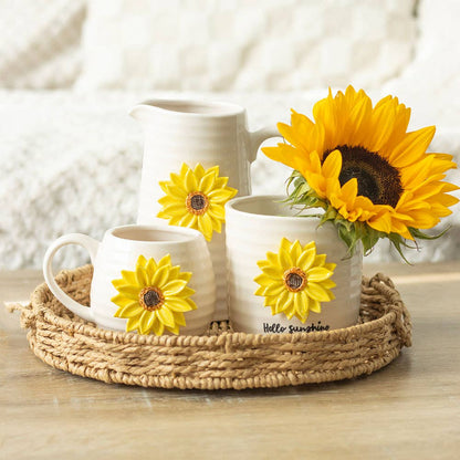 Pichet décoratif à fleurs en céramique tournesol 3D