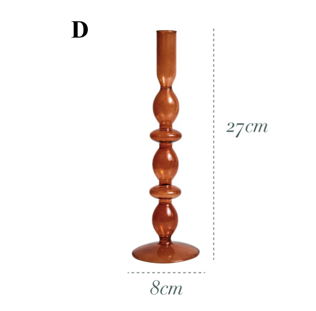 Bougeoir en verre marron