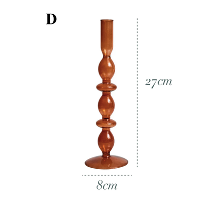 Bougeoir en verre marron