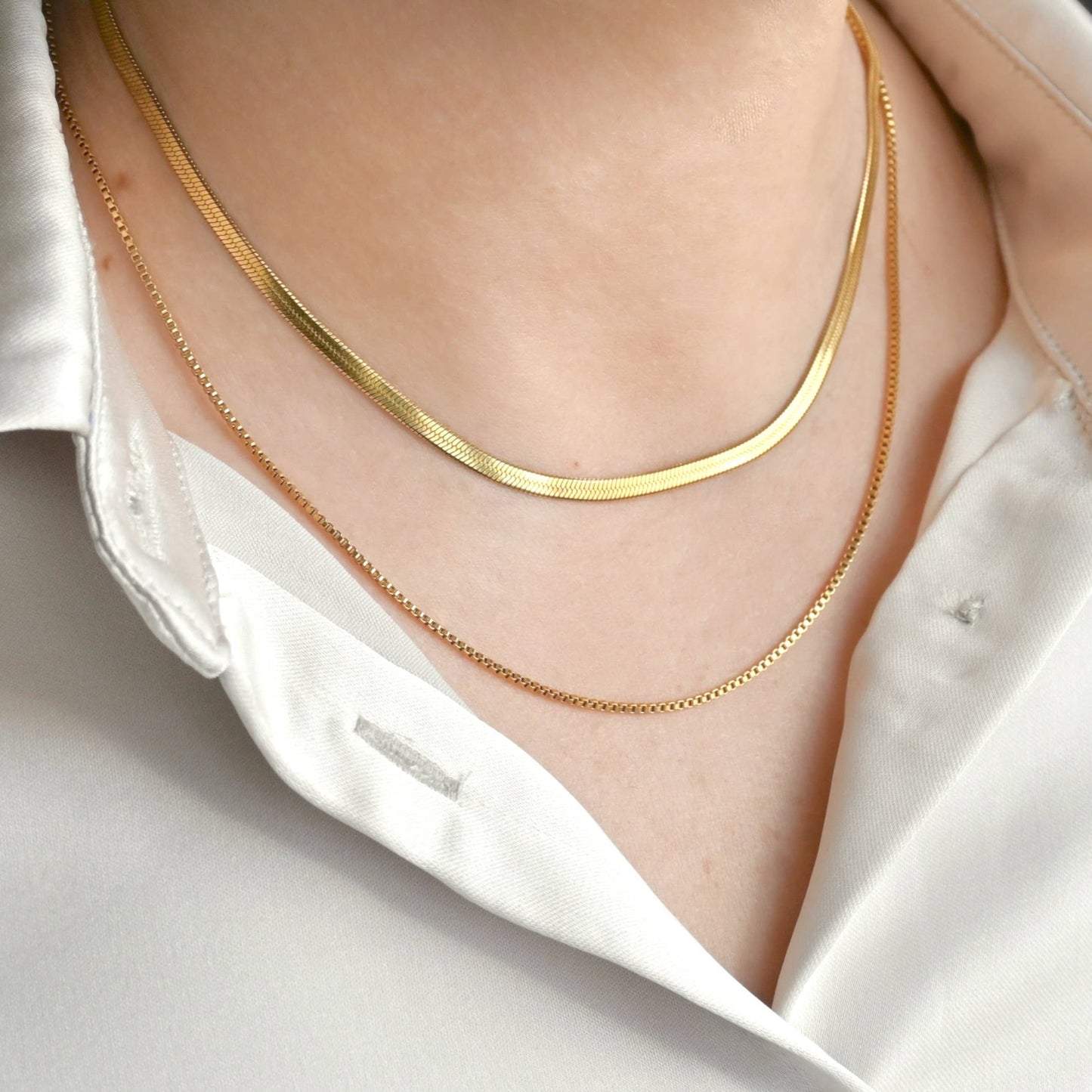 Colliers délicats en or - Chaînes plaquées PVD en or 18 carats