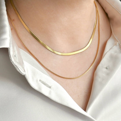 Colliers délicats en or - Chaînes plaquées PVD en or 18 carats