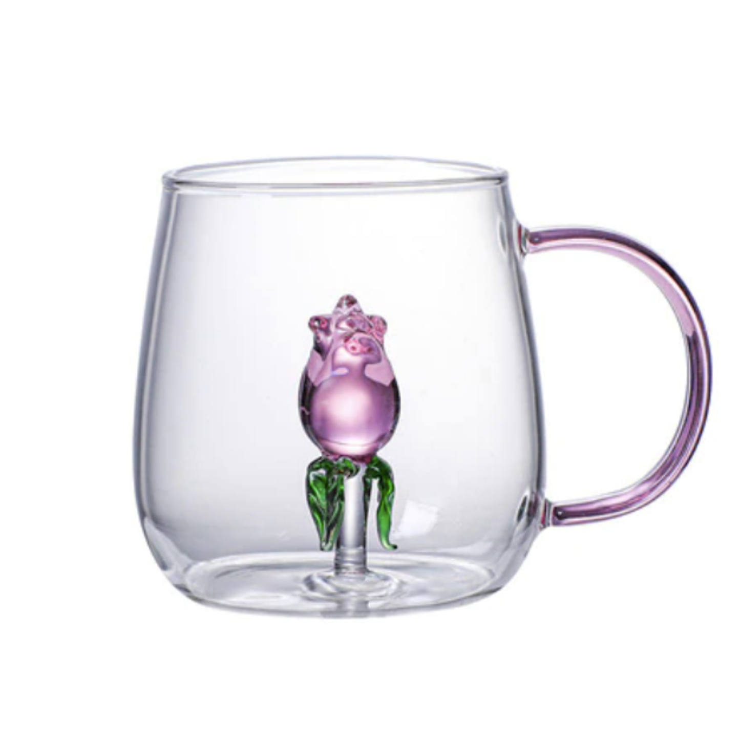 Tasse en verre avec animal 3D