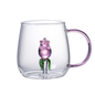 Tasse en verre avec animal 3D