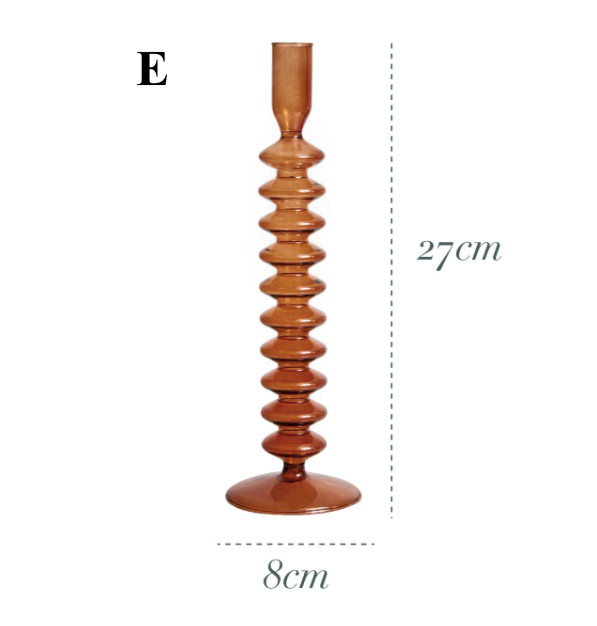 Bougeoir en verre marron