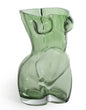 Grand vase en verre vert corps féminin