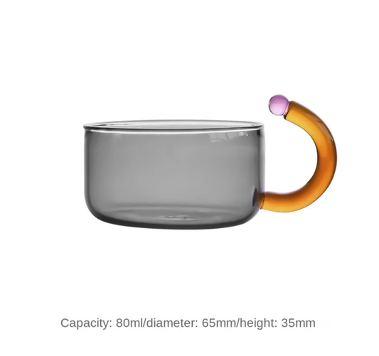 Théière et tasses en verre design