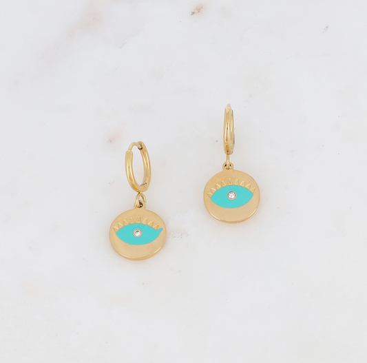 Créoles turquoise - IKTA PARIS