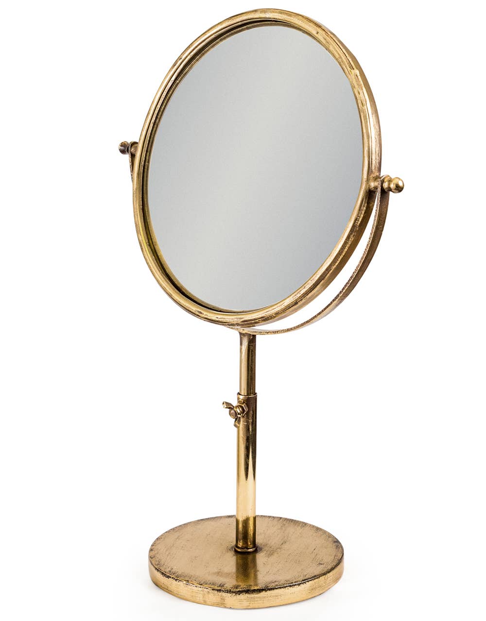 Petit miroir de table réglable doré antique