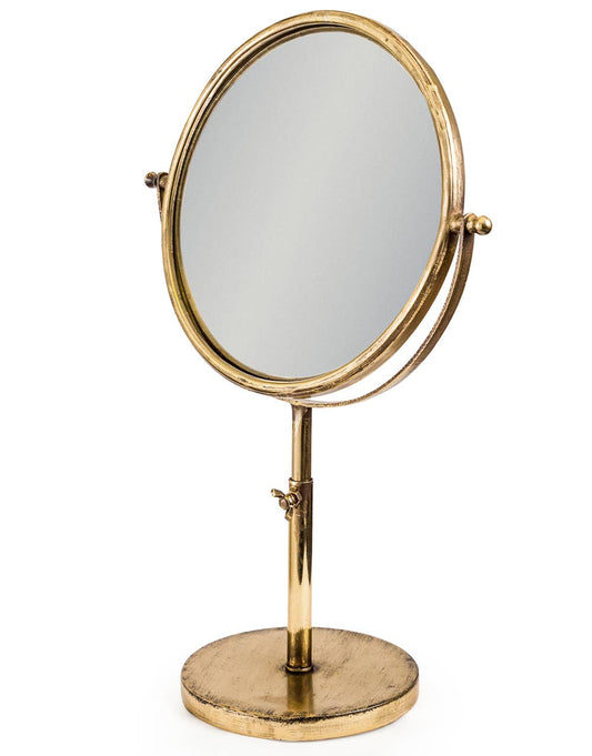 Petit miroir de table réglable doré antique