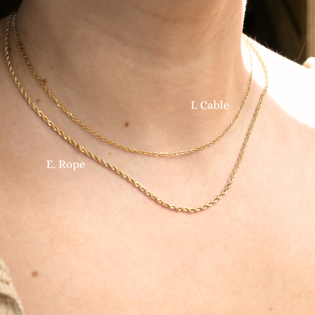 Colliers délicats en or - Chaînes plaquées PVD en or 18 carats