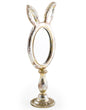 Petit miroir de table en forme d'oreilles de lapin en argent antique