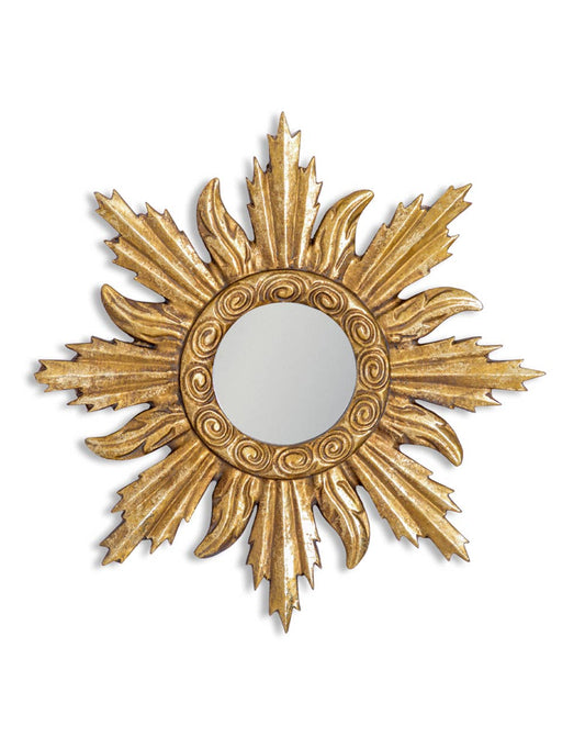 Petit miroir encadré orné en or vieilli