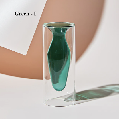 Vase en verre coloré hydroponique nordique