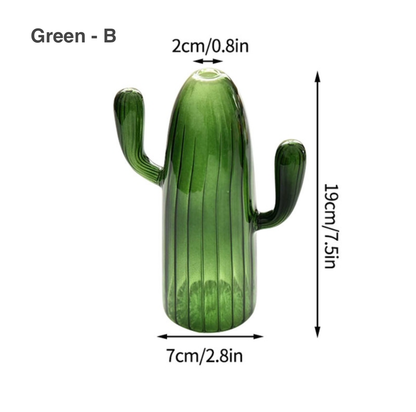 Vase pour plantes hydroponiques en verre en forme de cactus