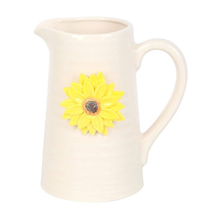 Pichet décoratif à fleurs en céramique tournesol 3D