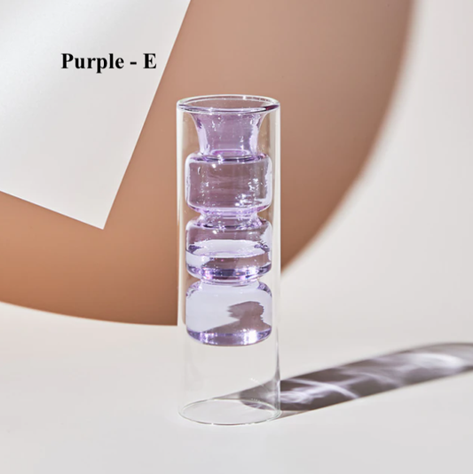 Vase en verre coloré hydroponique nordique