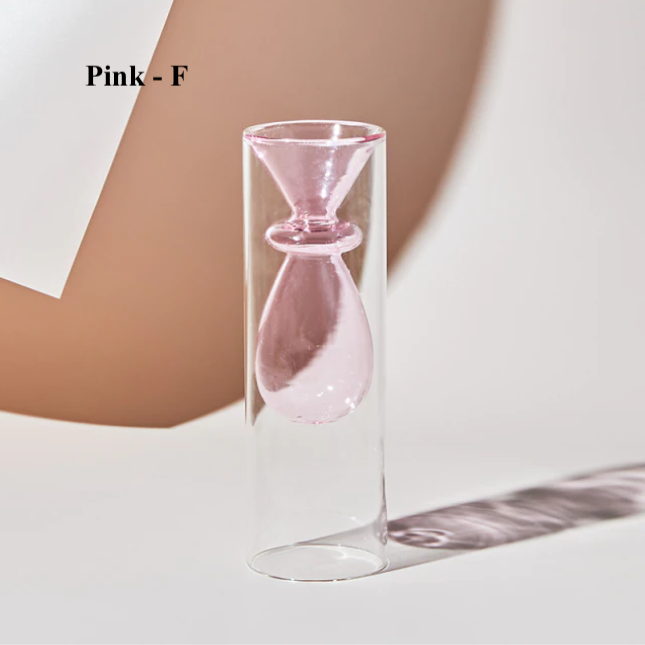Vase en verre coloré hydroponique nordique