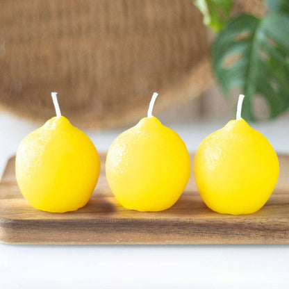 Ensemble de 3 bougies en forme d'agrumes